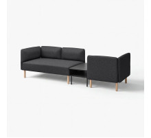 3-os sofa moduł ze stolik bocznym, Gunnared ciemnoszary/drewno LILLEHEM 895.697.48