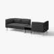 3-os sofa moduł ze stolik bocznym, Gunnared ciemnoszary/drewno LILLEHEM 895.697.48