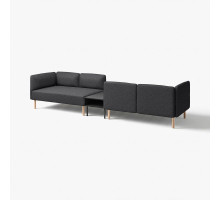 4-os sofa moduł ze stolik bocznym, Gunnared ciemnoszary/drewno LILLEHEM 895.697.53