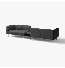 4-os sofa moduł ze stolik bocznym, Gunnared ciemnoszary/drewno LILLEHEM 895.697.53