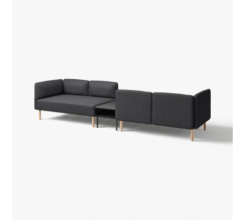 4-os sofa moduł ze stolik bocznym, Gunnared ciemnoszary/drewno LILLEHEM 895.697.53