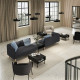 4-os sofa moduł ze stolik bocznym, Gunnared ciemnoszary/drewno LILLEHEM 895.697.53