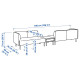 4-os sofa moduł ze stolik bocznym, Gunnared ciemnoszary/drewno LILLEHEM 895.697.53