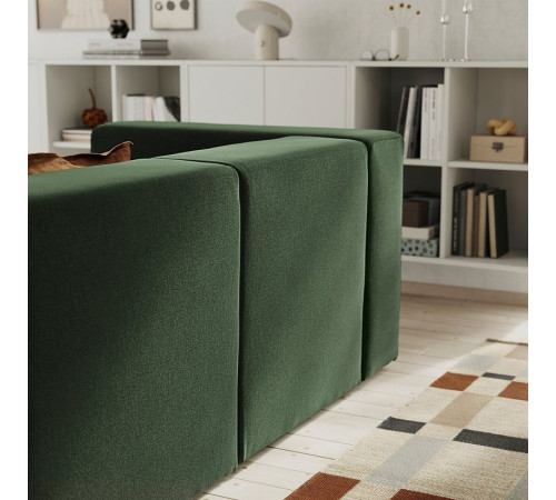 Sofa modułowa, 2-osobowa, z zagłówkiem/Johanneshov ciemnozielony JÄTTEBO 896.083.25