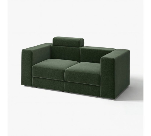 Sofa modułowa, 2-osobowa, z zagłówkiem/Johanneshov ciemnozielony JÄTTEBO 896.083.25
