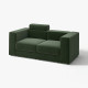 Sofa modułowa, 2-osobowa, z zagłówkiem/Johanneshov ciemnozielony JÄTTEBO 896.083.25