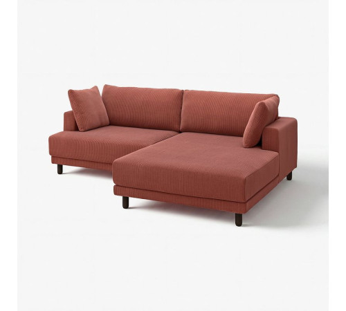 Sofa modułowa, 3-osobowa, z szezlongiem, prawy/Samsala brązowoczerwony UPPÅKRA 896.140.67