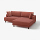 Sofa modułowa, 3-osobowa, z szezlongiem, prawy/Samsala brązowoczerwony UPPÅKRA 896.140.67