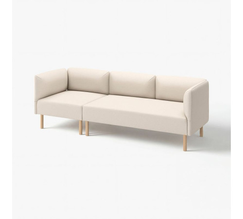 Sofa modułowa, 3-osobowa, Vissle/beżowy drewno LILLEHEM 896.177.87