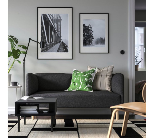 Sofa modułowa, 2-osobowa, Gunnared/ciemnoszary drewno LILLEHEM 994.712.61