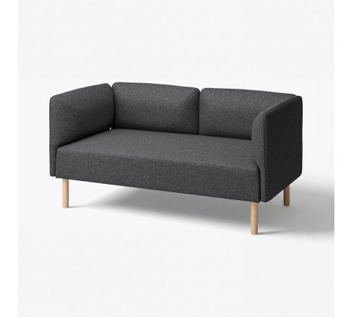 Sofa modułowa, 2-osobowa, Gunnared/ciemnoszary drewno LILLEHEM 994.712.61