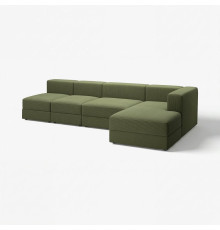 4,5-os sofa modułowa z szezlongiem, prawy/Samsala ciemny żółto-zielony JÄTTEBO 994.714.02