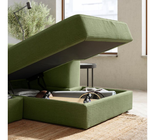 4,5-os sofa modułowa z szezlongiem, prawy/Samsala ciemny żółto-zielony JÄTTEBO 994.714.02