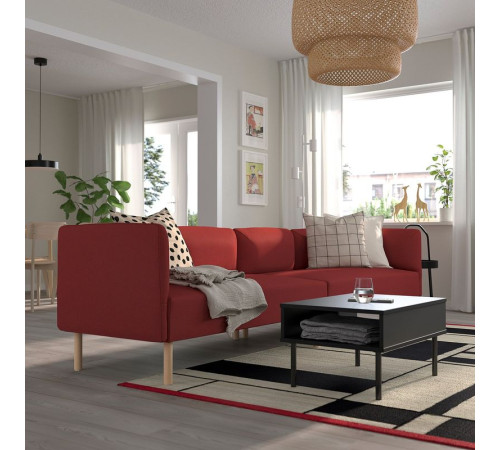 4-osobowa sofa modułowa, Gunnared/brązowoczerwony drewno LILLEHEM 995.360.31