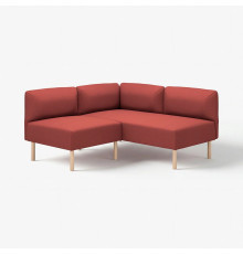 Modułowa sofa narożna, 2-osobowa, Gunnared/brązowoczerwony drewno LILLEHEM 995.362.91
