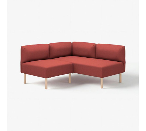 Modułowa sofa narożna, 2-osobowa, Gunnared/brązowoczerwony drewno LILLEHEM 995.362.91