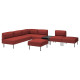 6-os sofa moduł ze stolikiem pomoc, Gunnared/brązowoczerwony metal LILLEHEM 995.534.88