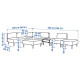 6-os sofa moduł ze stolikiem pomoc, Gunnared/brązowoczerwony metal LILLEHEM 995.534.88