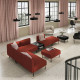 6-os sofa moduł ze stolikiem pomoc, Gunnared/brązowoczerwony metal LILLEHEM 995.534.88