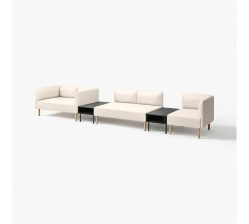 5-os sofa moduł ze stolikiem boczn, Vissle/beżowy drewno LILLEHEM 995.697.43