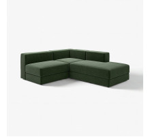 Modułowa sofa naroż 2,5 os z szezl, prawy/Johanneshov ciemnozielony JÄTTEBO 996.082.16