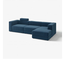 4-osob sofa modułowa z szezlongiem, prawy z zagłówkiem/Samsala granatowy JÄTTEBO 996.083.39