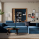 4-osob sofa modułowa z szezlongiem, prawy z zagłówkiem/Samsala granatowy JÄTTEBO 996.083.39