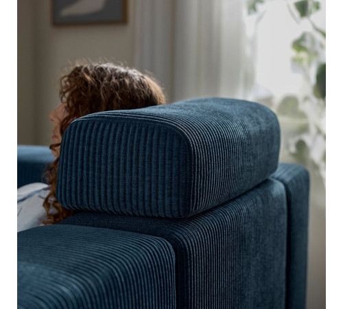 4-osob sofa modułowa z szezlongiem, prawy z zagłówkiem/Samsala granatowy JÄTTEBO 996.083.39