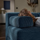4-osob sofa modułowa z szezlongiem, prawy z zagłówkiem/Samsala granatowy JÄTTEBO 996.083.39