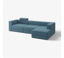 4-osob sofa modułowa z szezlongiem, prawy z zagłówkiem/Axvall ciemny szaroniebieski JÄTTEBO 996.083.44