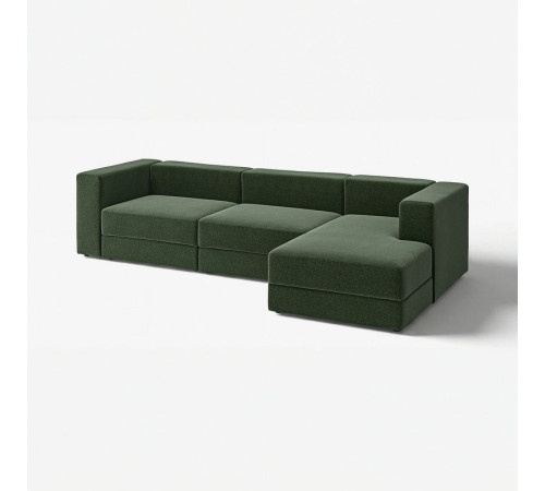 4-osob sofa modułowa z szezlongiem, prawy/Johanneshov ciemnozielony JÄTTEBO 996.084.00