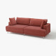 Sofa modułowa, 3-osobowa, Samsala brązowoczerwony UPPÅKRA 996.130.05