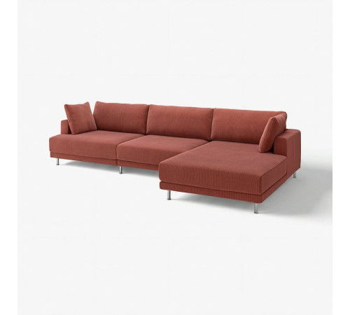 4,5 osobowa sofa modułowa, z szezlongiem, prawy/Samsala brązowoczerwony UPPÅKRA 996.130.53