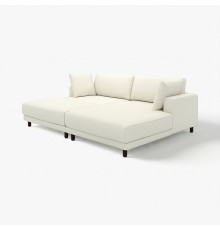 Sofa modułowa, 3-osobowa, z szezlongiem, prawy z podnóżkiem/Axvall kremowy UPPÅKRA 996.141.99