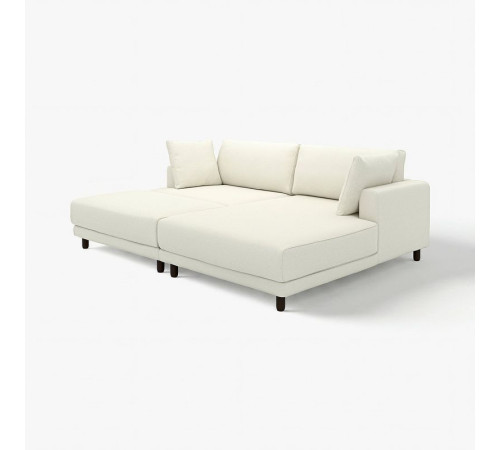 Sofa modułowa, 3-osobowa, z szezlongiem, prawy z podnóżkiem/Axvall kremowy UPPÅKRA 996.141.99