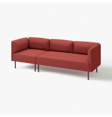 Sofa modułowa, 3-osobowa, Gunnared/brązowoczerwony metal LILLEHEM 996.177.82