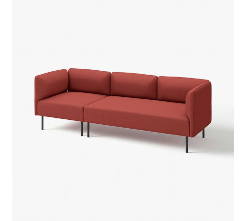 Sofa modułowa, 3-osobowa, Gunnared/brązowoczerwony metal LILLEHEM 996.177.82
