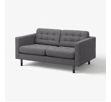 Sofa 2-osobowa, Gunnared ciemnoszary/drewno/czarny LANDSKRONA 094.442.05