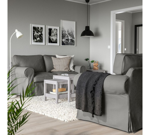 Sofa 2-osobowa, Hakebo ciemnoszary EKTORP 095.090.13