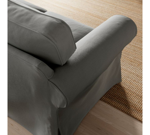 Sofa 2-osobowa, Hakebo ciemnoszary EKTORP 095.090.13