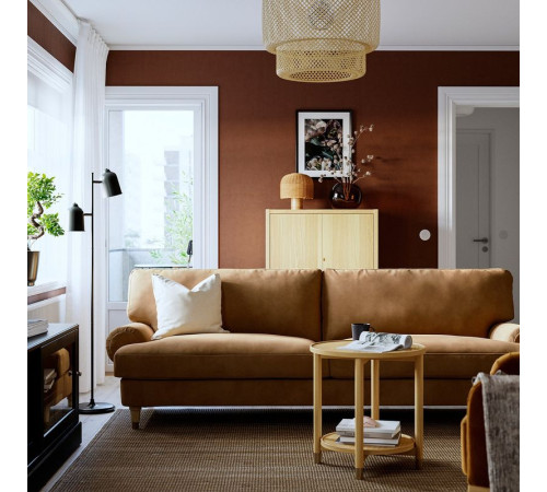 Sofa 3-osobowa, Alhamn ciemny żółto-brązowy VALNÄS 196.153.29