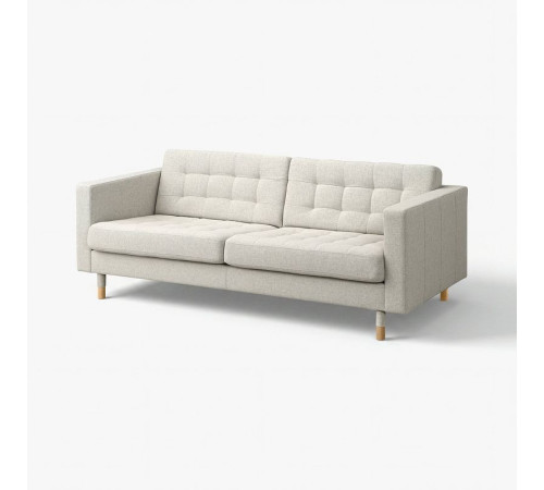 Sofa 3-osobowa, Gunnared beżowy/drewno LANDSKRONA 294.353.37