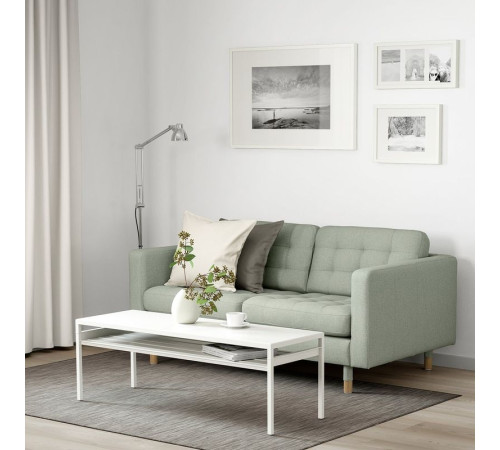 Sofa 2-osobowa, Gunnared jasnozielony/drewno LANDSKRONA 392.702.89