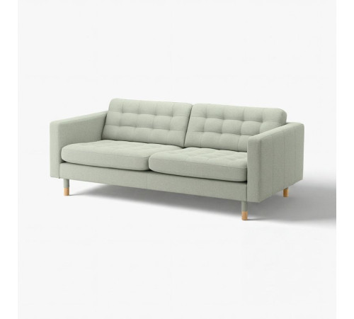 Sofa 3-osobowa, Gunnared jasnozielony/drewno LANDSKRONA 392.703.26