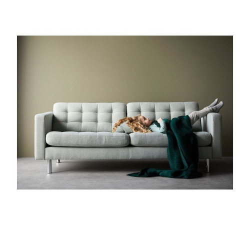 Sofa 3-osobowa, Gunnared jasnozielony/drewno LANDSKRONA 392.703.26
