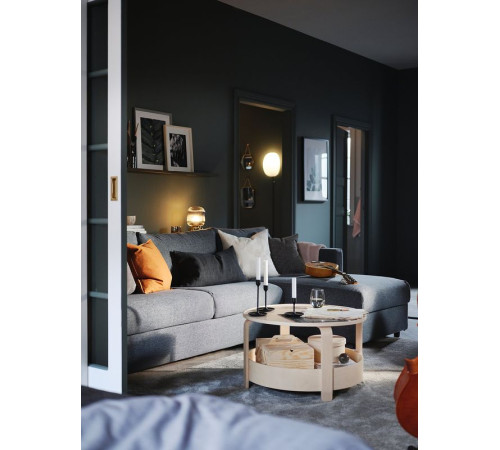 Sofa 3-osobowa, z szezlongiem/Gunnared średnioszary VIMLE 393.991.12