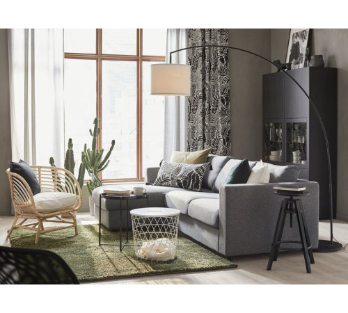 Sofa 3-osobowa, z szezlongiem/Gunnared średnioszary VIMLE 393.991.12