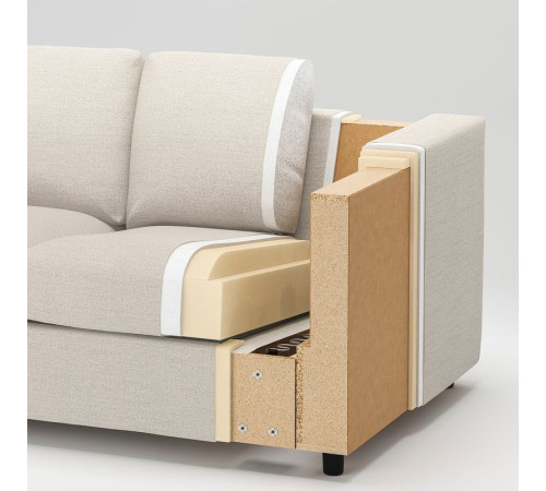Sofa 3-osobowa, z szezlongiem/Gunnared średnioszary VIMLE 393.991.12