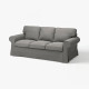 Sofa 3-osobowa, Hakebo ciemnoszary EKTORP 395.089.98