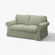 Sofa 2-osobowa, Hakebo szarozielony EKTORP 395.090.16